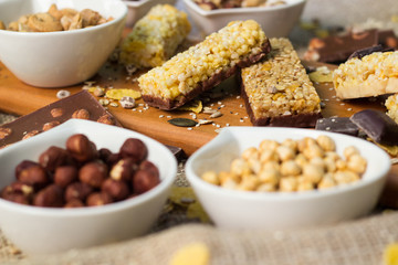 Granola Bars and mixed nuts 