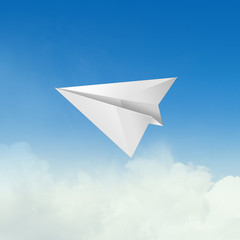 paper airplane in the sky