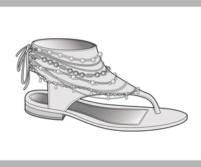 FOOTWEAR SHOES Fashion technical drawings vector template