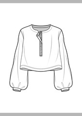 BLOUSE Fashion technical drawings vector template