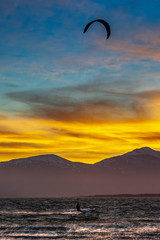 .sunset in the Norwegian sea.Tromso.Norway