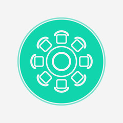 Round table vector icon sign symbol