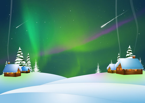 illustration of the northern lights