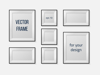 Set of picture frames. Vector illustration