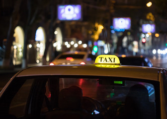 taxi at night