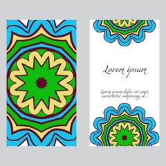 Vector mandala pattern. two template for flyer or invitation card design.