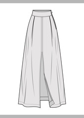SKIRT Fashion technical drawings vector template
