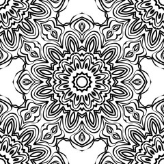 Design with abstract hand drawn floral seamless pattern with decorative element. Vector illustration.