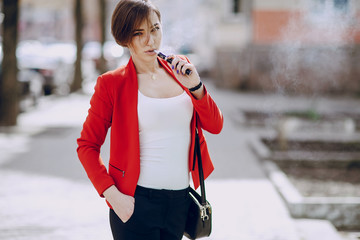 girl with the electronic cigarette