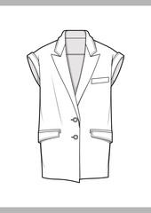 OUTER Fashion technical drawings flat Sketches vector template