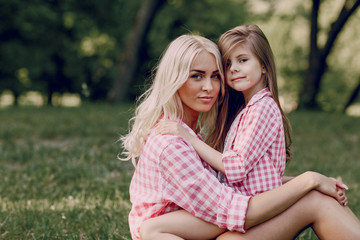 Fototapeta premium young family mother and daughter