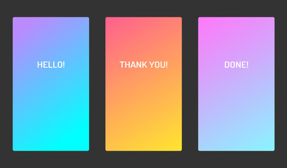 Vector pastel soft color ui design mobile app screen. Bright gradient. For applications, banners and landing pages