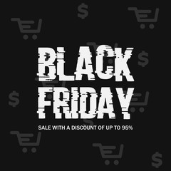 black friday on dark background. shop now. vector