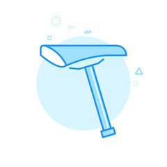 Bike or Bicycle Saddle and Seatpost Flat Vector Icon, Symbol, Pictogram, Sign. Blue Monochrome Design. Editable Stroke