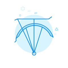 Bike or Bicycle Fender with Trunk Flat Vector Icon, Symbol, Pictogram, Sign. Blue Monochrome Design. Editable Stroke