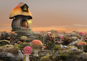  Magical Fairy Mushroom House Fantasy © ratpack223