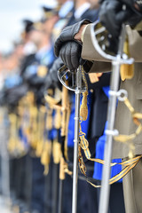 National guard of honor during a military ceremony.