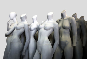 Obraz premium Isolated nude lifeless mannequins