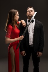 Young smartly dressed couple shot