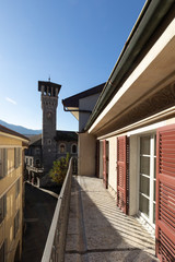 House exterior with balcony overlooking the historic center