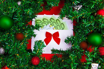 Euro in white envelope for gift