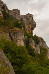 Tourist places in Europe. Landscapes of Bulgaria. The Balkan Mountains. The Madara Rider or Madara Horseman. National historical and archaeological reserve 