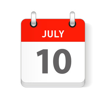 July 10 Calendar Date Design