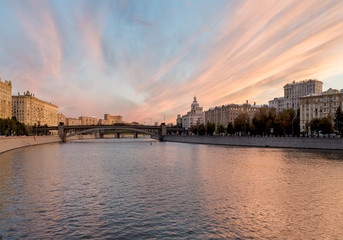Fototapeta premium sunset over the river