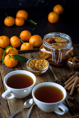 tangarine marmalade jam. dark food photo style