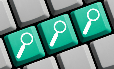 Tastatur mit Lupen Symbolen