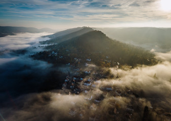 Jena Nebel Luftaufnahme