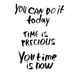 You time is now vector handwritten lettering.