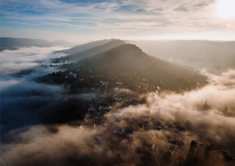 Jena Nebel Luftaufnahme