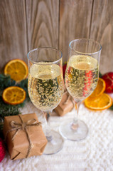 New Year's champagne glass