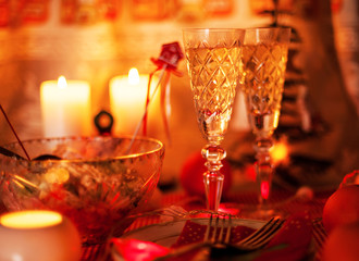 champagne on New Year