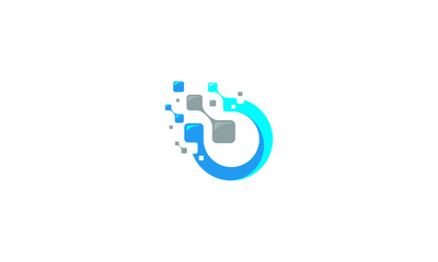initial O digital technology logo icon vector - 234653893