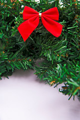 Christmas decoration with red ribbon