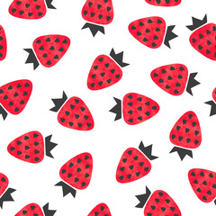 Seamless strawberry pattern. Vector illustration.