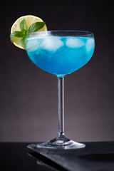 Cold blue lagoon cocktail