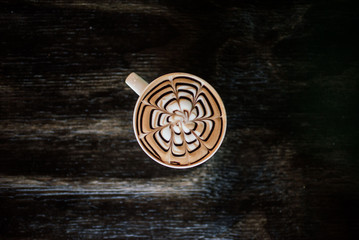 Hot Chocolate Cappuccino With latte art. 