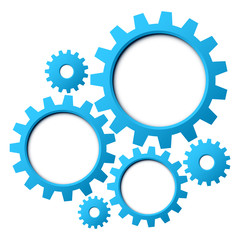 Blue Gears Abstract Background