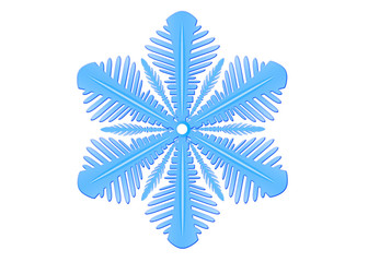 Blue snowflake isolated on a  background. Illustration of snowflakes