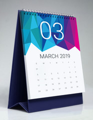 Simple desk calendar 2019 - March