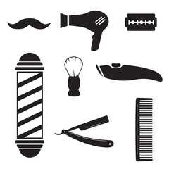 Barbershop. Set of devices. Everything you need for a hairdresser. Vector illustration.