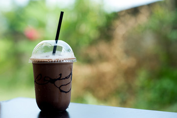 Cool Cocoa Cold drink Food Concepts And there is a copy space.