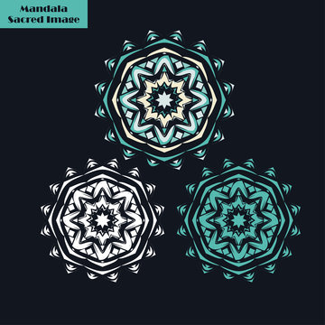 Mandala. Sacred image. Vintage decorative elements. Oriental pattern, vector illustration. Can be used for wallpaper, textile, invitation card, wrapping, web page background.
