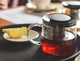 cup of tea with teapot