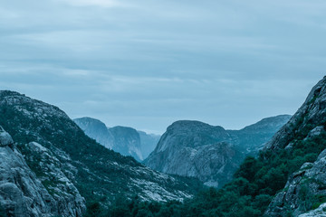 Obraz premium aerial view of the mountains in norwegian fjord
