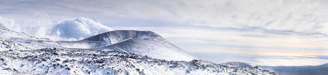 Panorama on Mount Etna in Italy