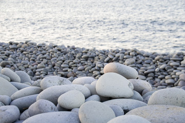 鳴り石の浜　鳥取県琴浦町  Nari-ishi no hama , a natural coast made of a lot of stones in Tottori pref. Japan.  